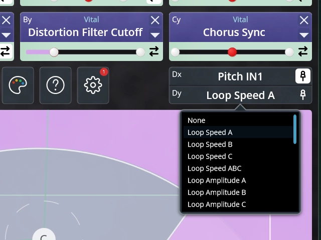 Step 8: Assign controls to your fourth finger and choose absolute or relative movement