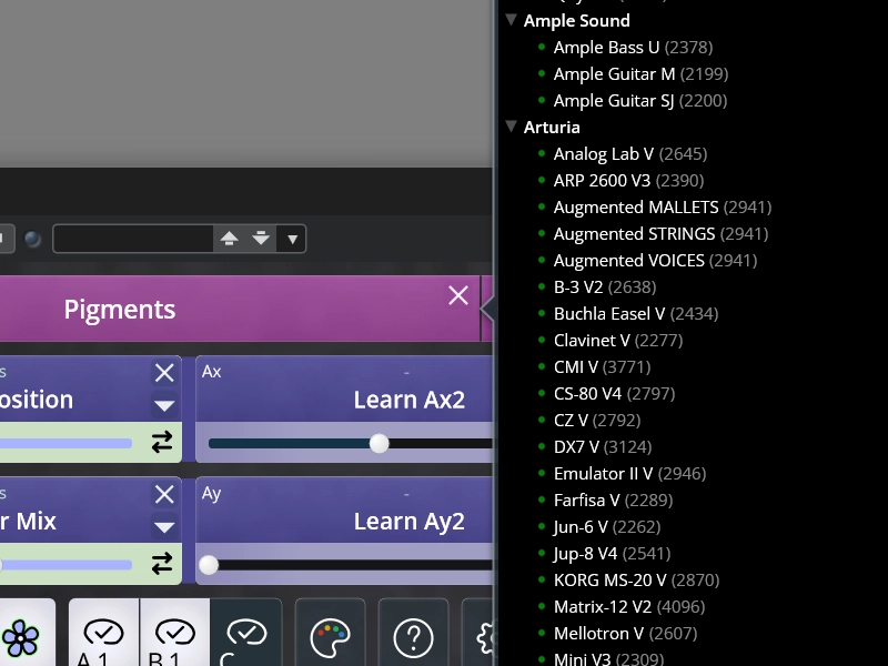 TouchMod loaded inside a DAW with the hosted plugin interface open