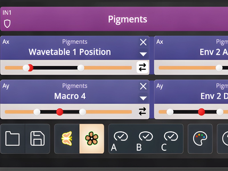 Minimum, maximum and Reverse controls for an assigned TouchMod parameter