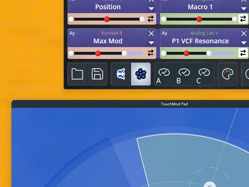 TouchMod loop playback with real-time speed and amplitude control