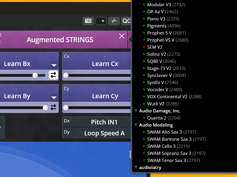 TouchMod controlling compatible VST3 plugins you already use