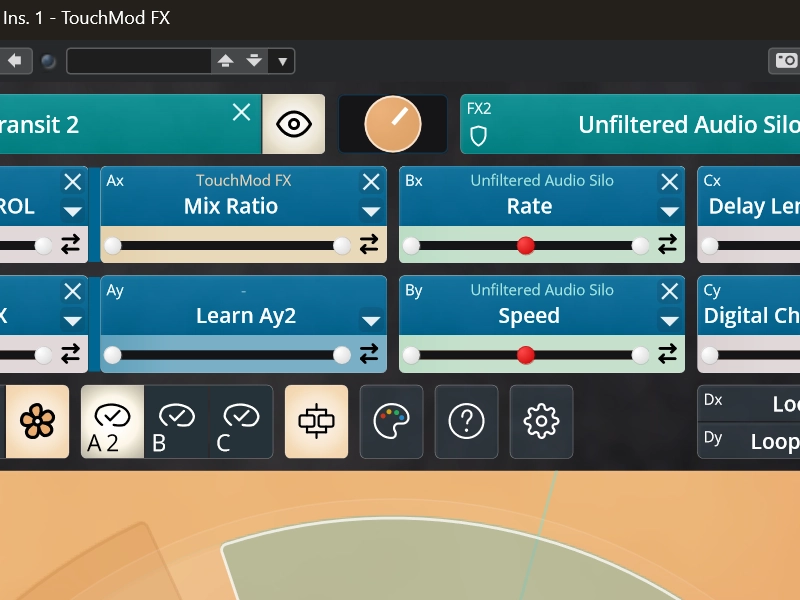 Serielles und paralleles Routing für zwei VST3-Effekte in TouchMod FX